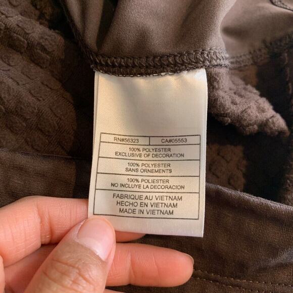 Nike Golf Vest Women M Medium Coffee Fit Dry Zip Up Mock Neck Waffle Knit Jacket - Picture 10 of 13